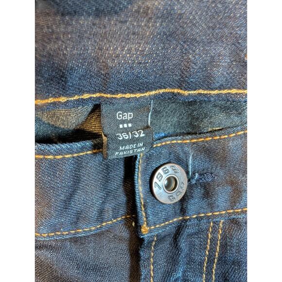 Gap 1969 Jeans Mens 36X32 Blue Dark Wash Cotton Premium Straight Fit Denim - Picture 8 of 9
